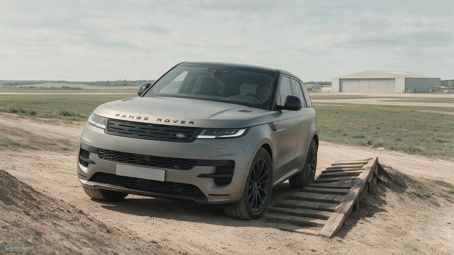 AI editorial illustration of the Range Rover Sport Electric
