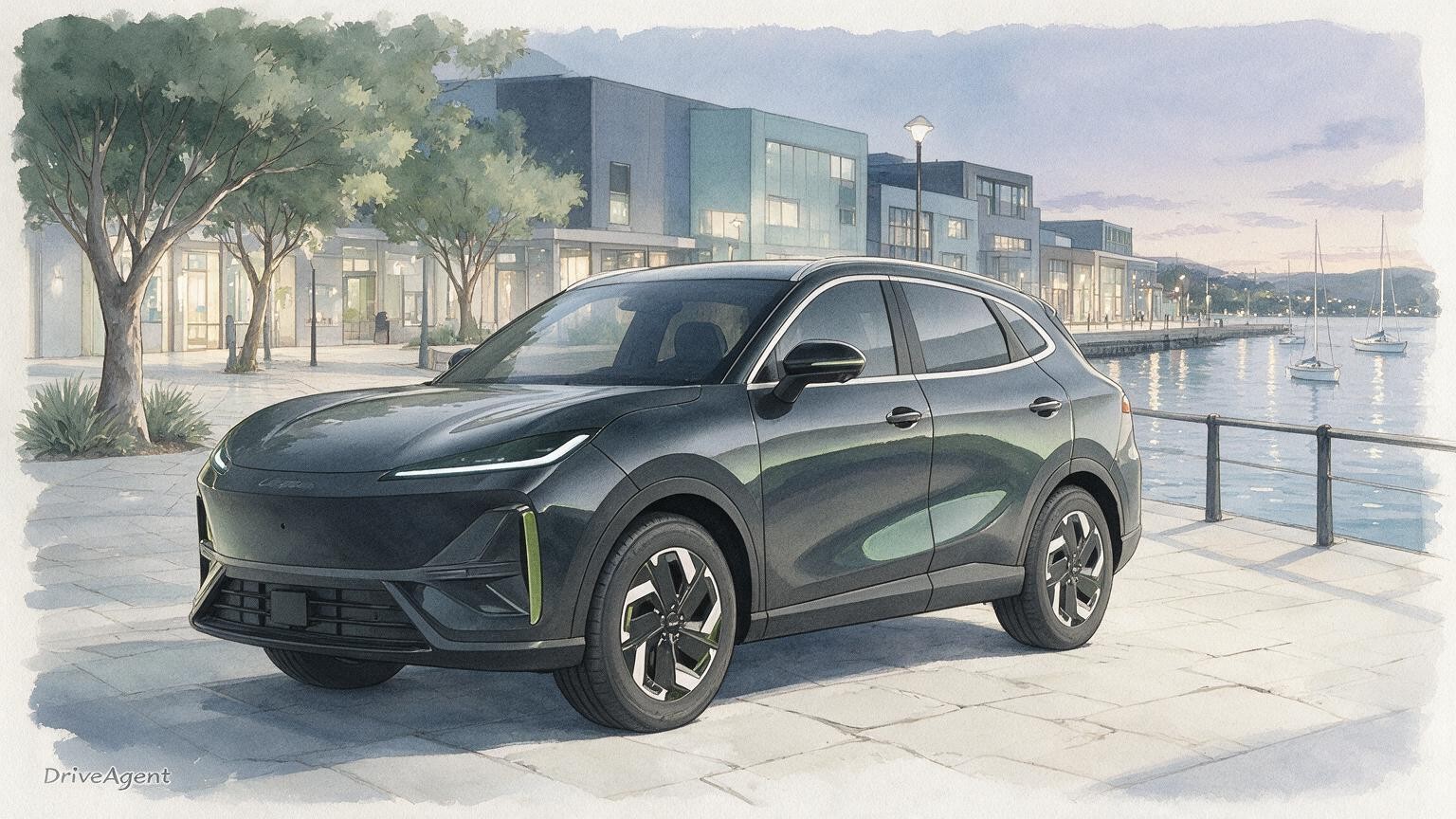 AI editorial illustration of a L6 EV