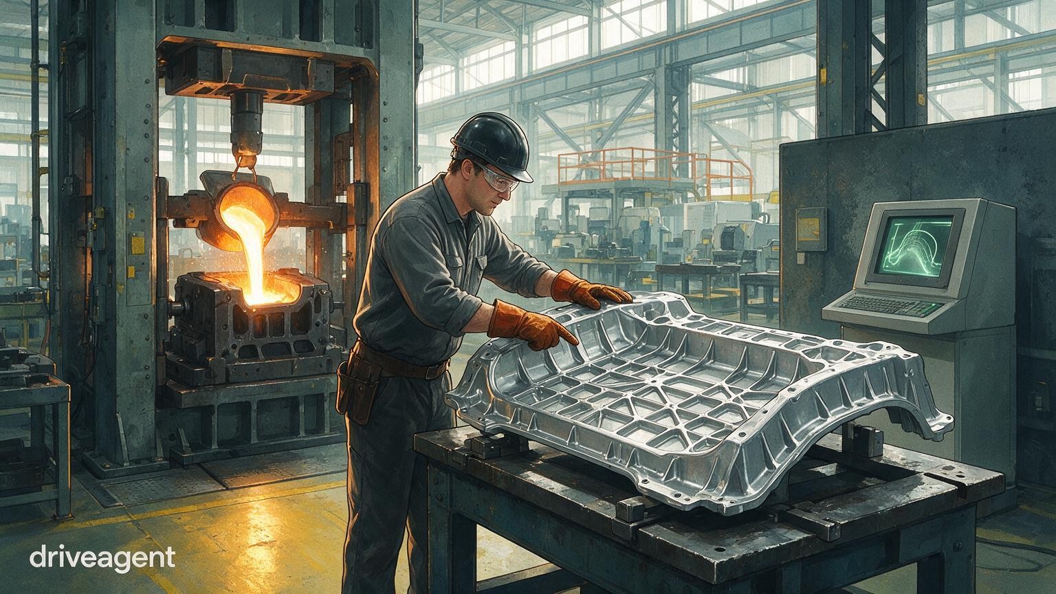 Concept illustration for: Ford produces more than 5,000 structural unicastings for Fathom electric pickup ahead of 2027 US launch