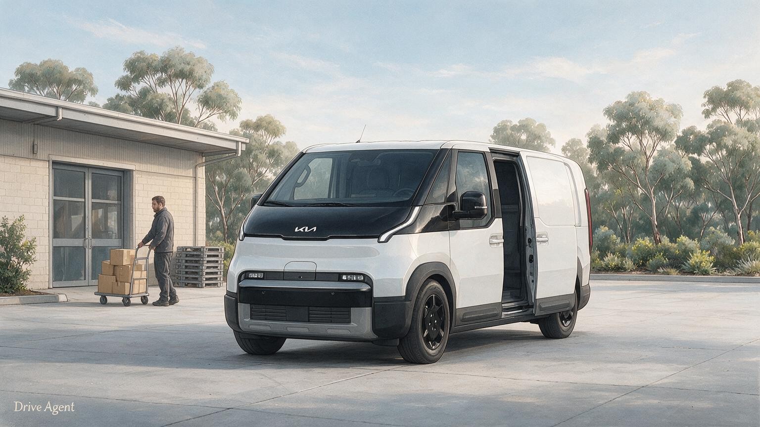DriveAgent illustration of the Kia PV5
