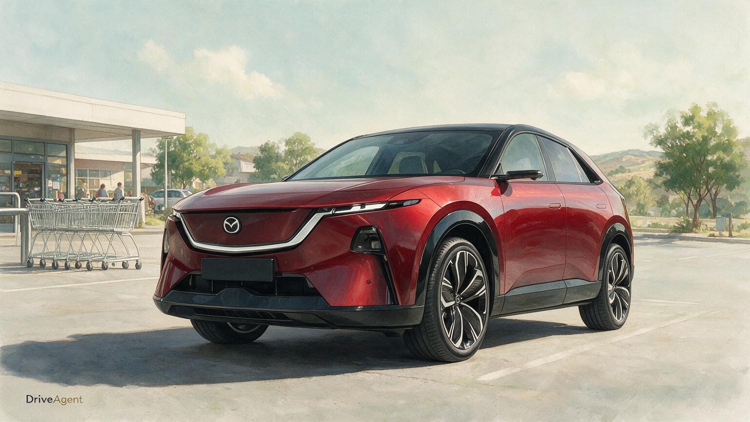 DriveAgent illustration of the Mazda CX-6e electric SUV