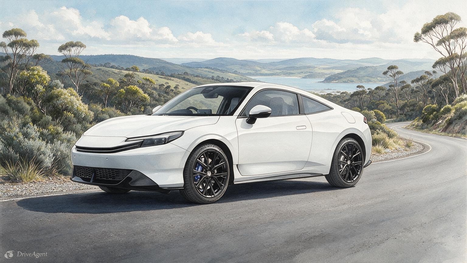 AI editorial illustration of the Honda Prelude