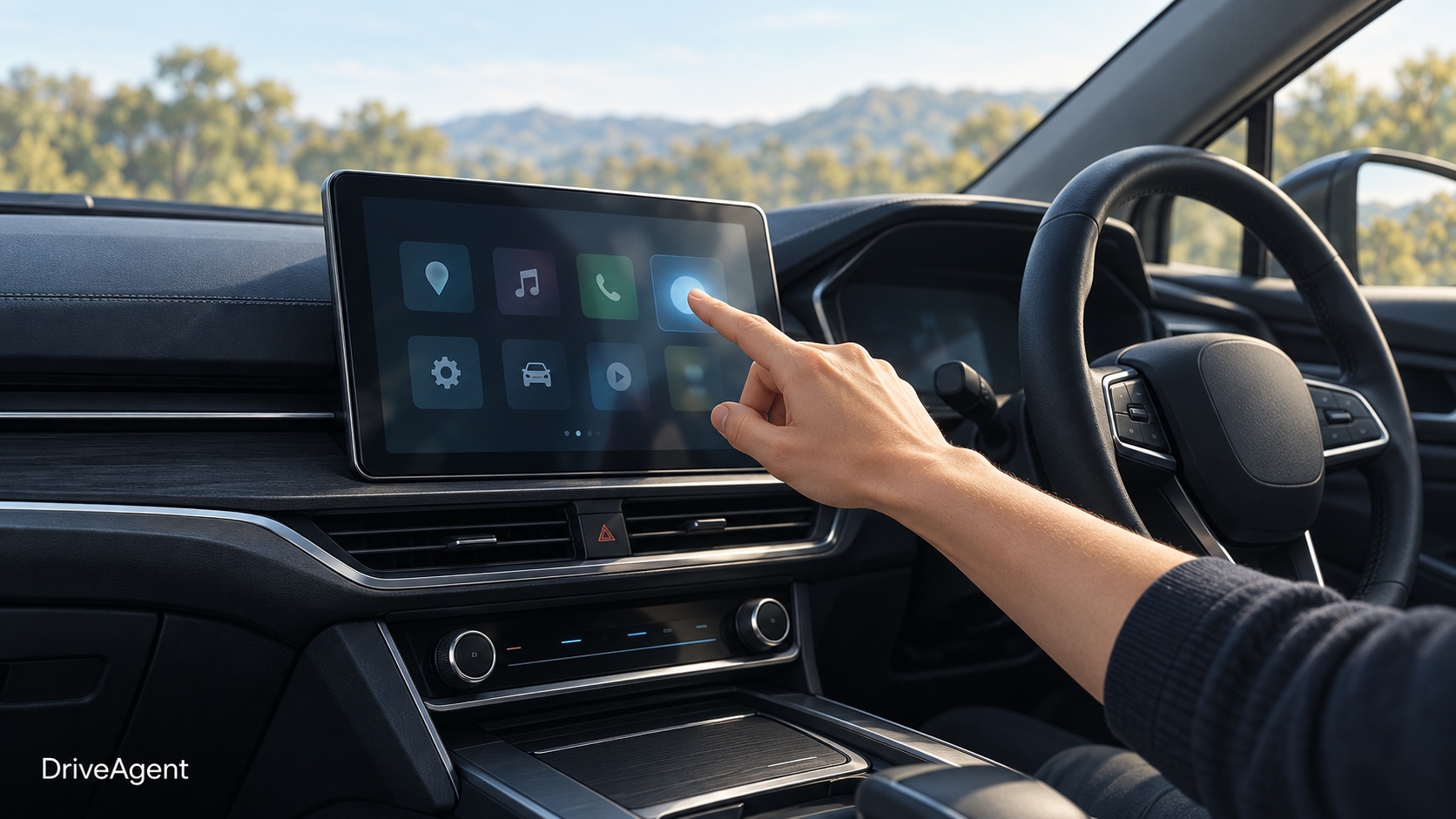 Concept illustration for: Safety advocates press Australia to force carmakers to bring back dashboard buttons as touchscreen distraction evidence mounts
