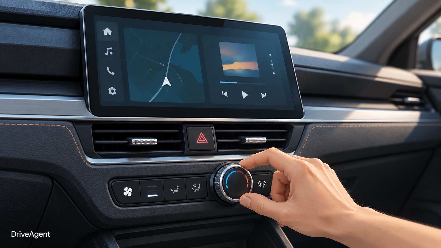 Concept illustration for: Safety advocates press Australia to force carmakers to bring back dashboard buttons as touchscreen distraction evidence mounts