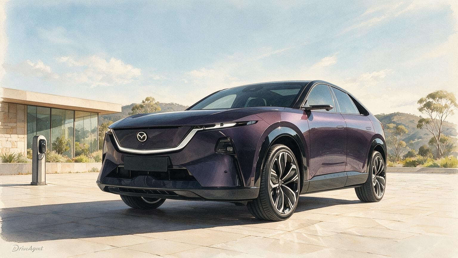 DriveAgent illustration of the Mazda CX-6e electric SUV
