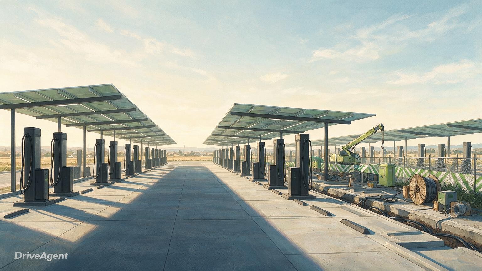 Concept illustration for: Tesla Supercharger network passes 85,000 stalls across 9,000 sites worldwide