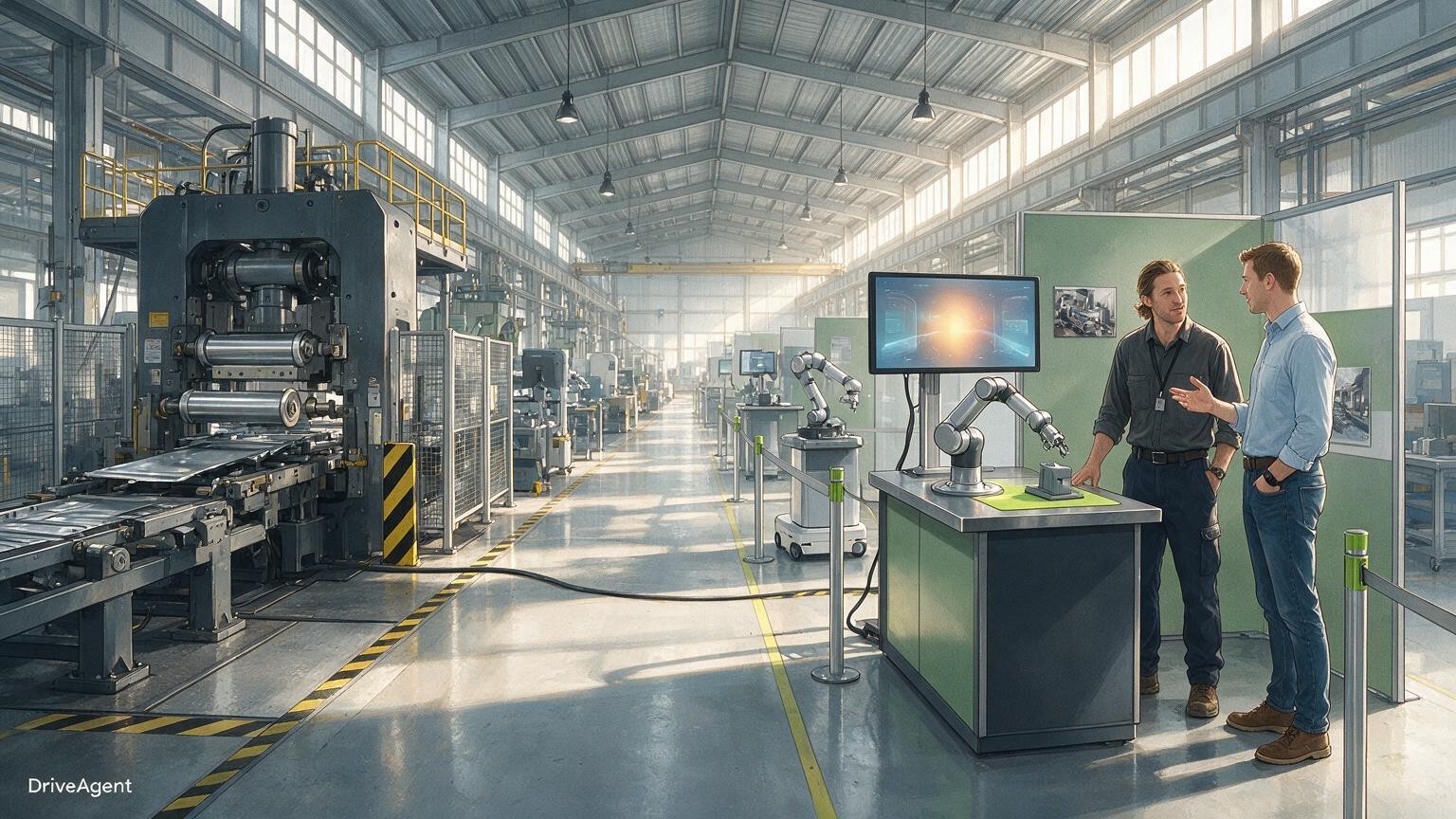 Concept illustration for: Stellantis brings 280-plus suppliers and startups to 2026 Factory Booster Day for plant innovation