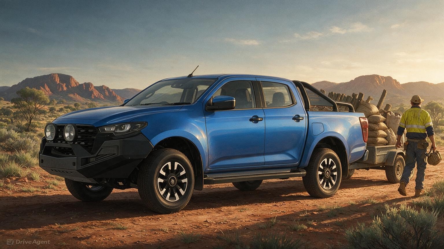 AI editorial illustration of the Mazda BT-50