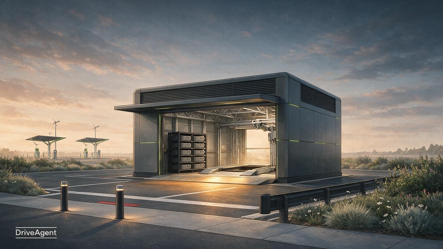 Concept illustration for: NIO and Geely Holding strike cross-investment deal covering battery swapping and charging networks