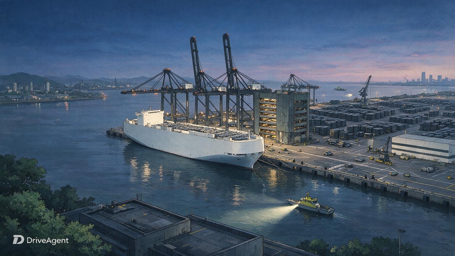 Concept illustration for: More than 2,300 BYD and Geely new-energy vehicles depart Guangzhou for Australia aboard Siem Curie