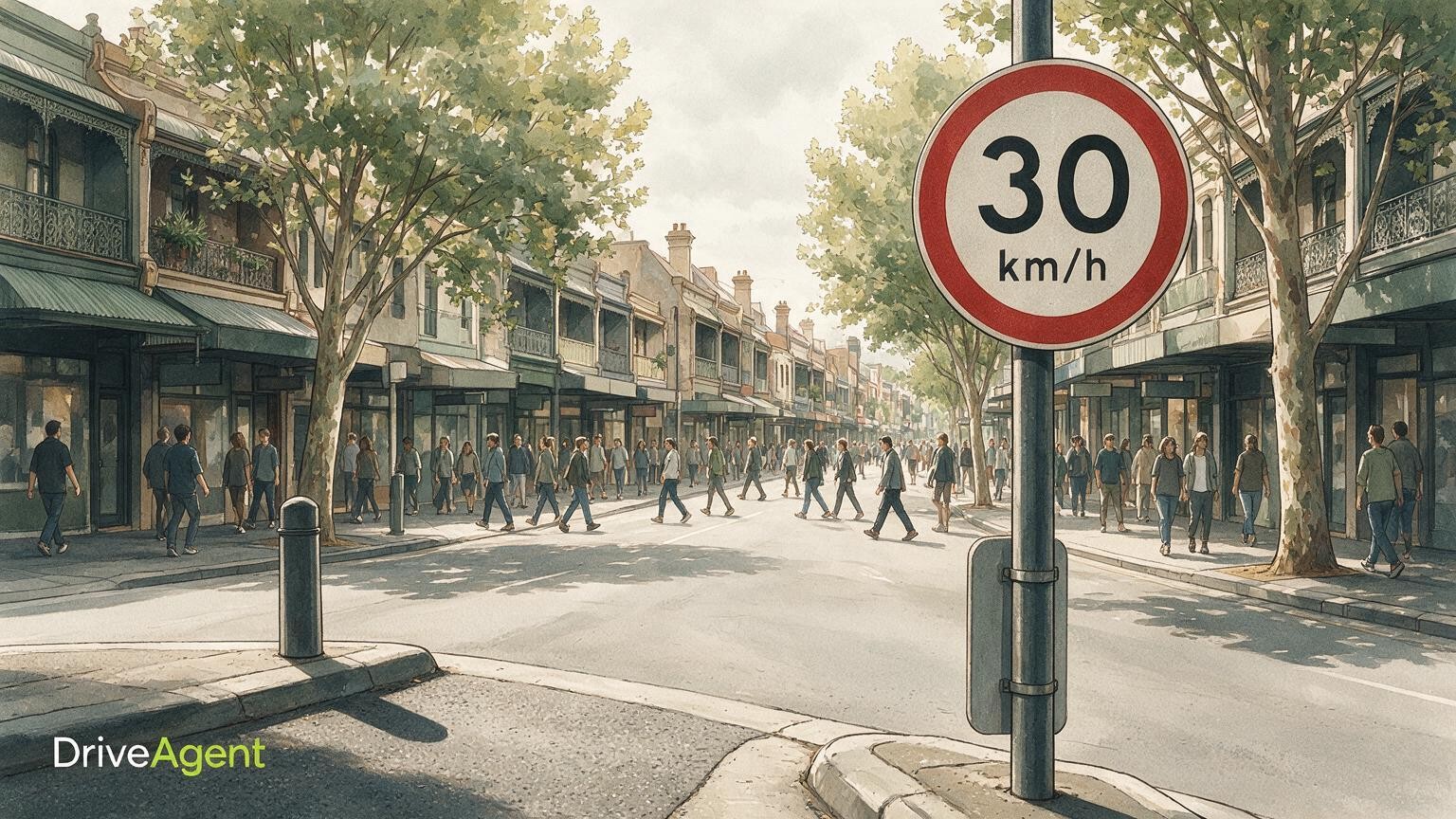 Concept illustration for: Melbourne's Stonnington council to trial 30km/h limits on Chapel Street and 11 other areas from October 19