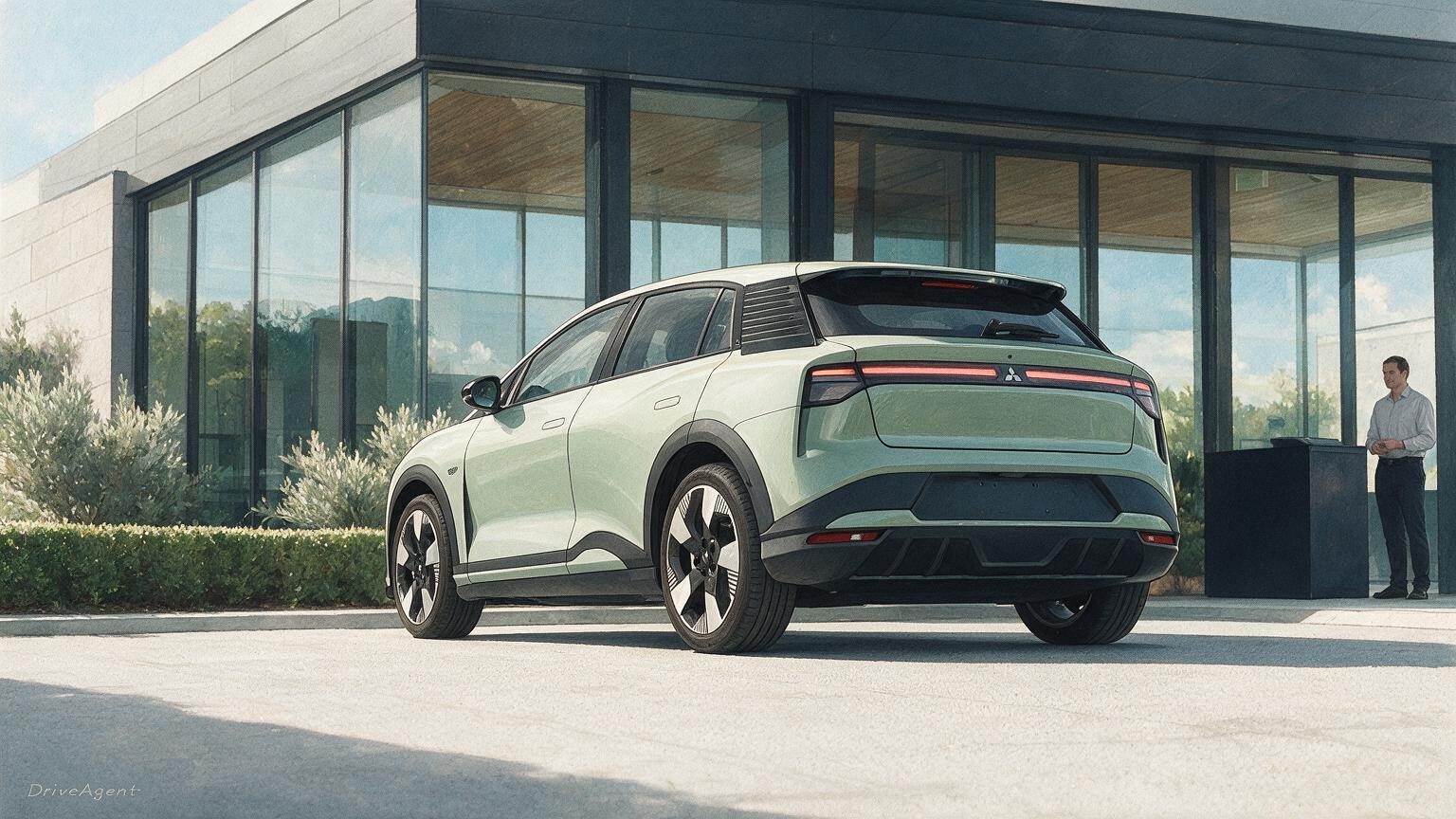 AI editorial illustration of the Mitsubishi ASX VR-e