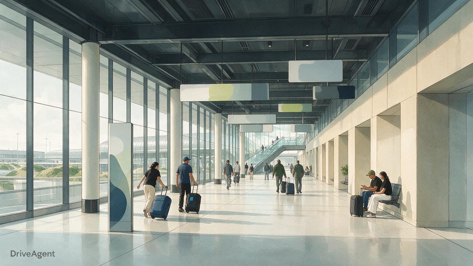 Concept illustration for: Melbourne Airport kerbside pick-up and drop-off permanently closes as Naarm Way zones open