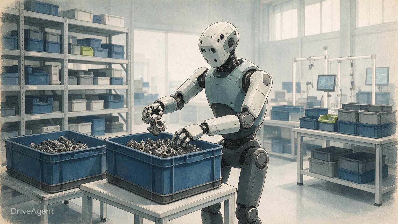 Concept illustration for: Audi tests mobile humanoid robots for parts sequencing at Ingolstadt plant