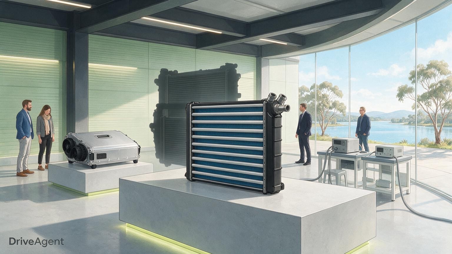 Concept illustration for: Hyundai WIA courts European automakers with slim HVAC, integrated cooling module at IZB 2026