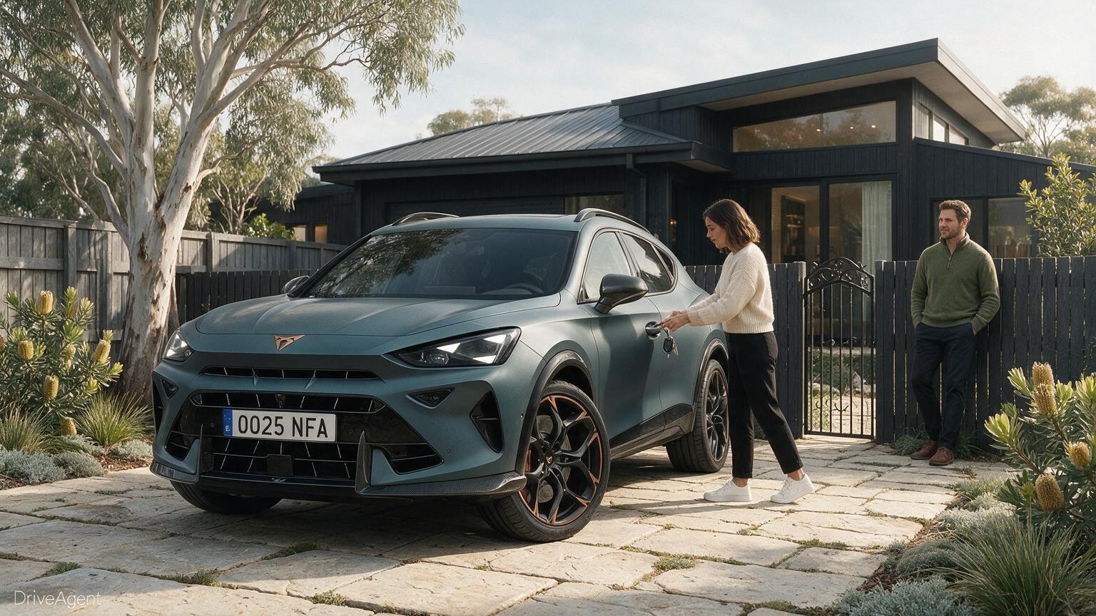 AI editorial illustration of a 2026 CUPRA Formentor VZ5