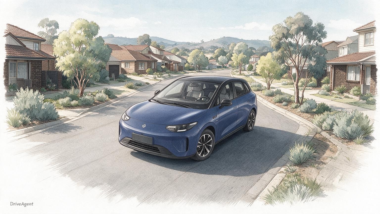 AI editorial illustration of the Leapmotor B03