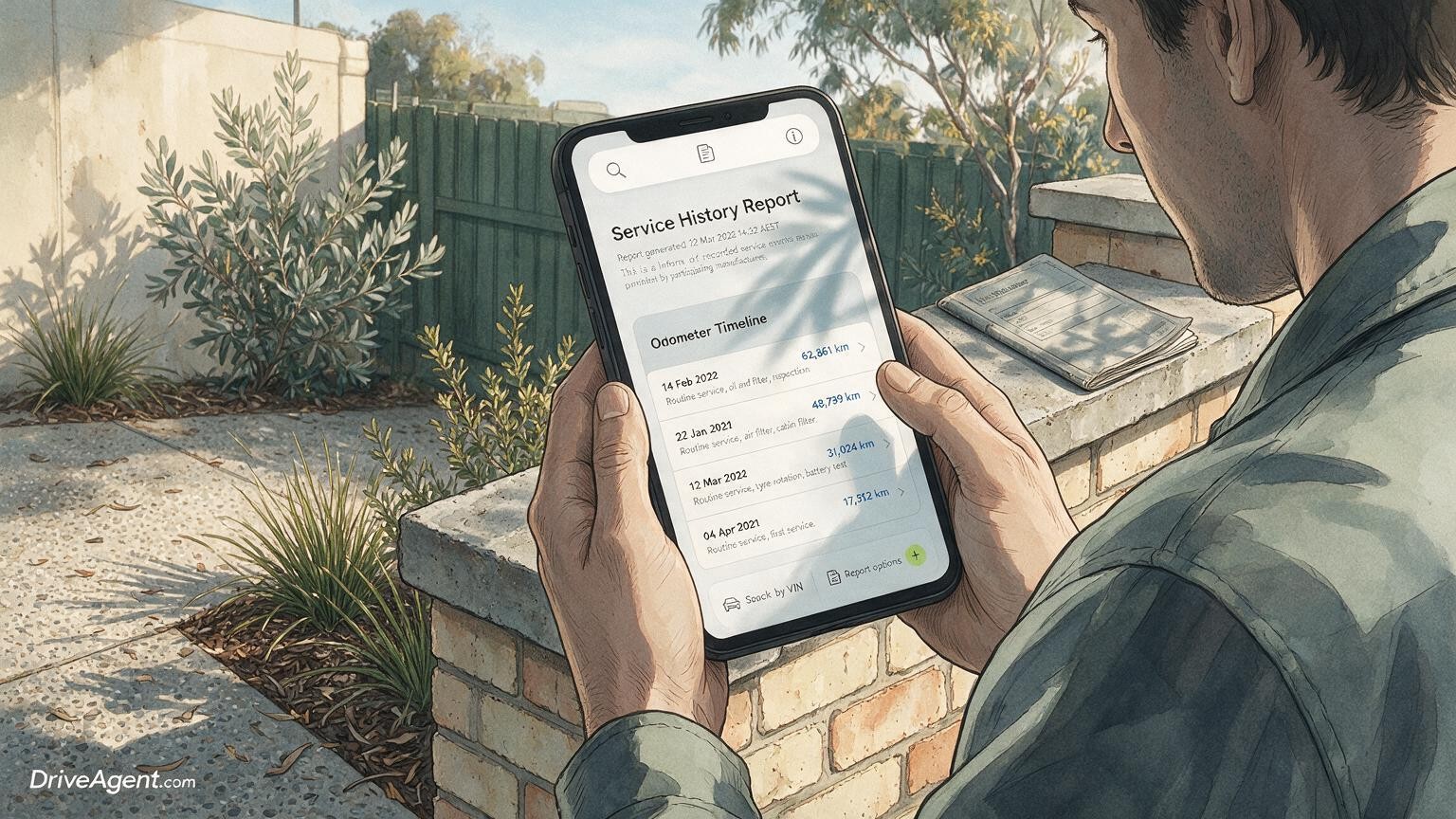 Concept illustration for: ServiceStamp launches $24.99 VIN service-history checks for Australian used car buyers