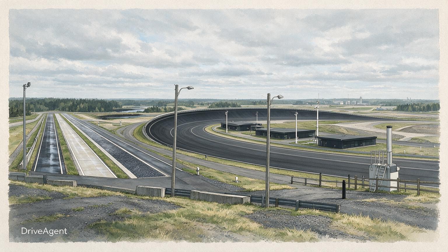 Concept illustration for: Scania opens SEK975 million proving ground in Södertälje for electrification and safety testing