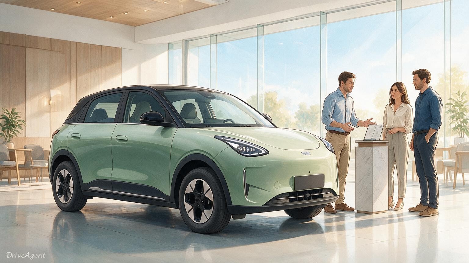 DriveAgent illustration of the Geely EX2