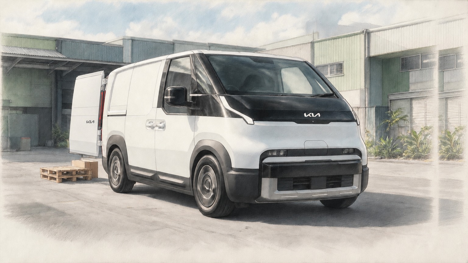DriveAgent illustration of the Kia PV5 Cargo