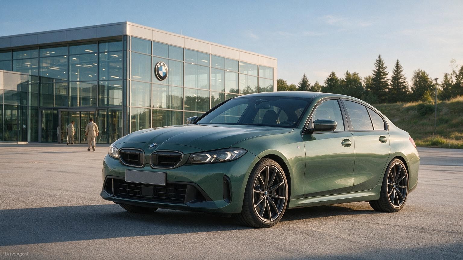 AI editorial illustration of the BMW M350 xDrive
