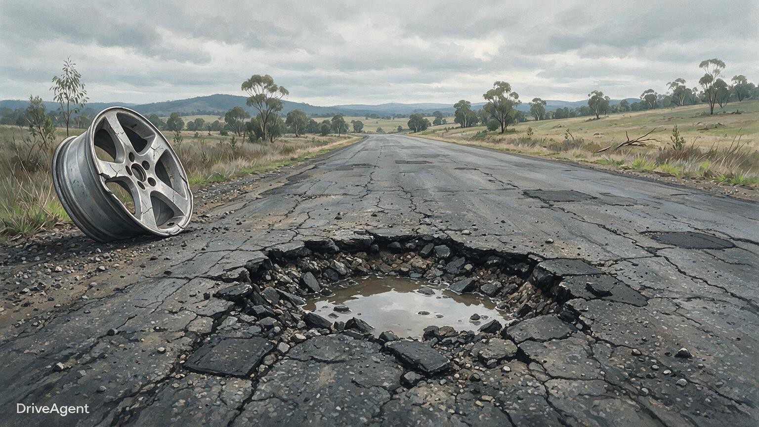 Concept illustration for: Potholes named the biggest road safety challenge for Australian drivers, says Continental Tyres boss