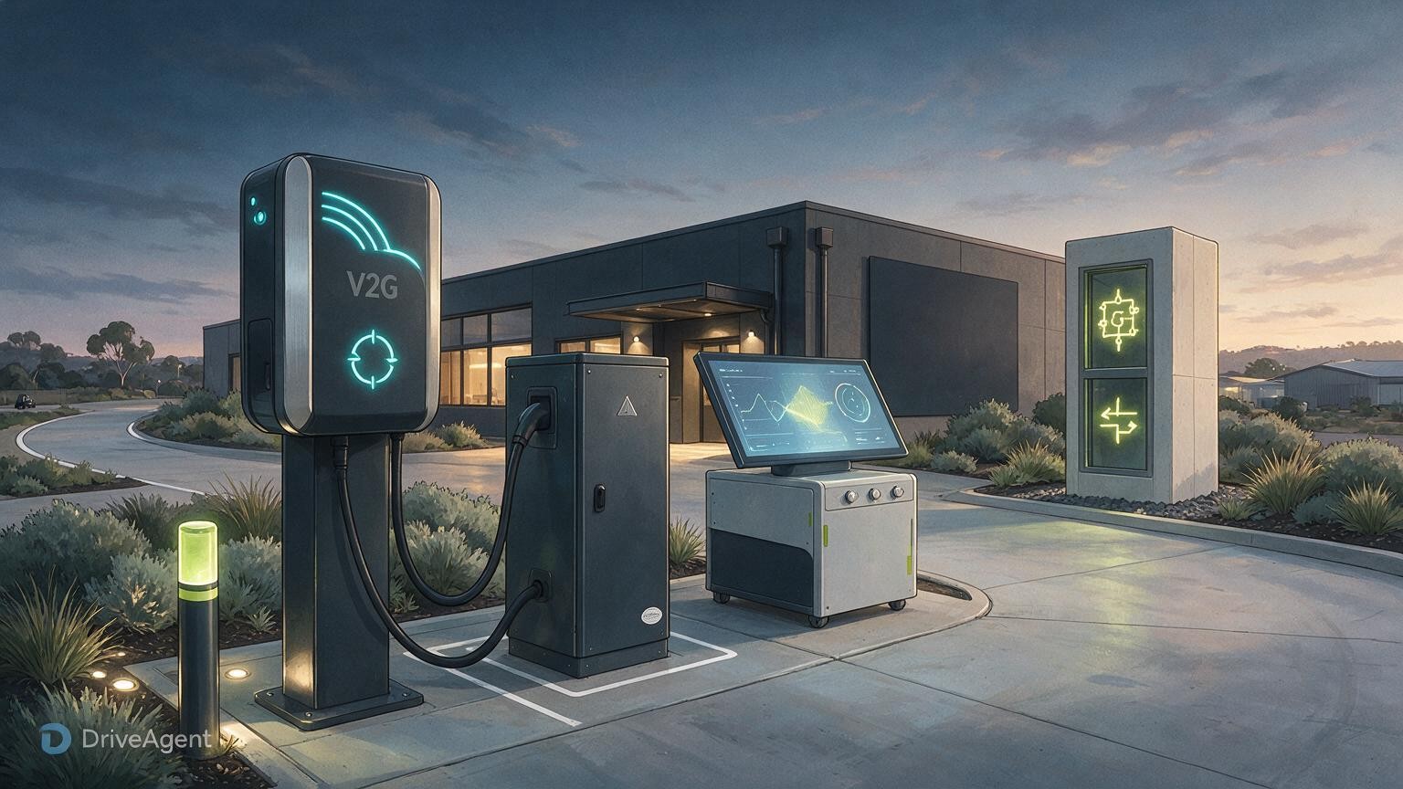 Concept illustration for: ARENA backs $5.35 million trial of up to 130 electric vehicles in Australia's largest commercial vehicle-to-grid deployment