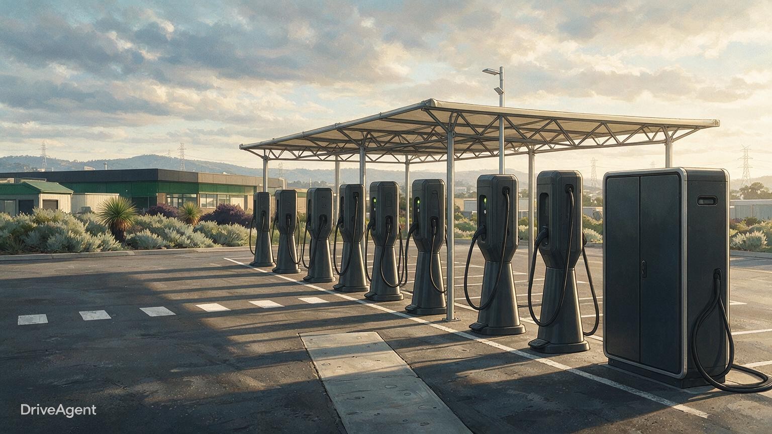 Concept illustration for: Australia's EV surge reshapes the market as Ember links electric cars to oil-import savings and charging networks strain to keep up