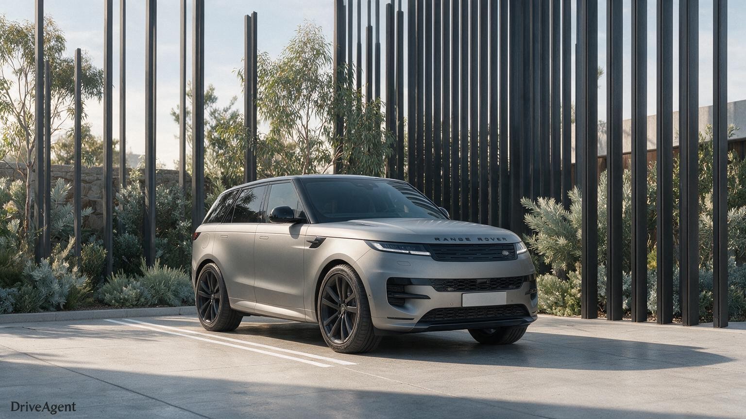 AI editorial illustration of the Range Rover Sport Electric
