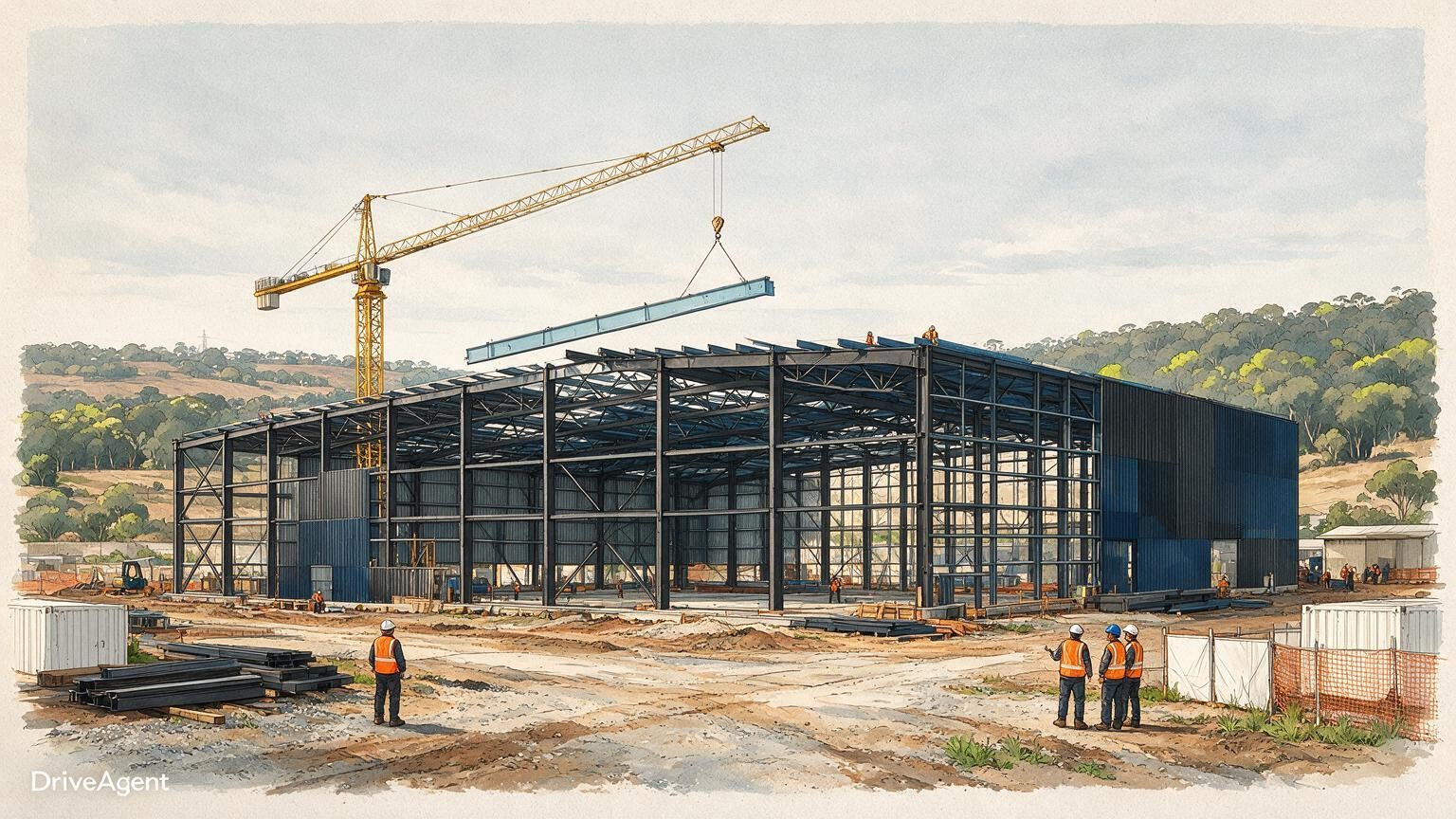 Concept illustration for: Nowra electric bus factory tops out as Foton facility moves towards first phase completion