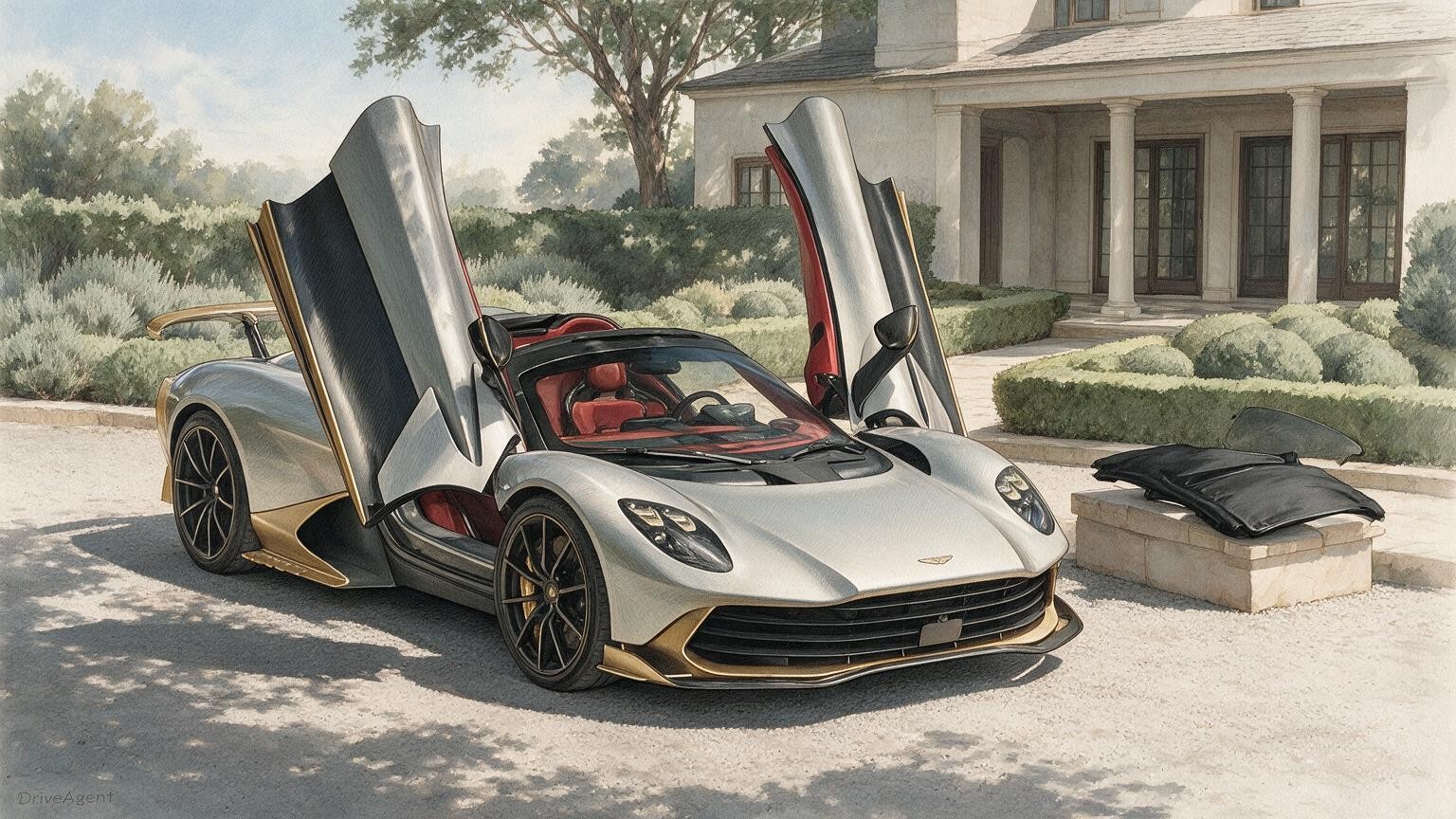 DriveAgent illustration of the Aston Martin Valhalla Spider