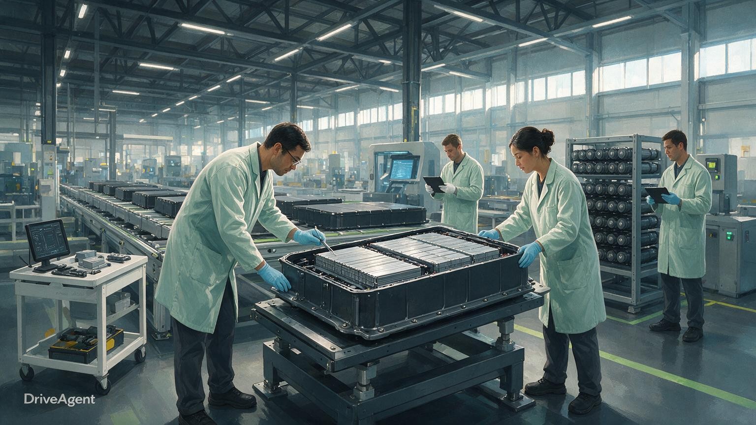 Concept illustration for: Svolt begins mass production of 100 kWh Dragon Armor semi-solid battery pack in Changzhou