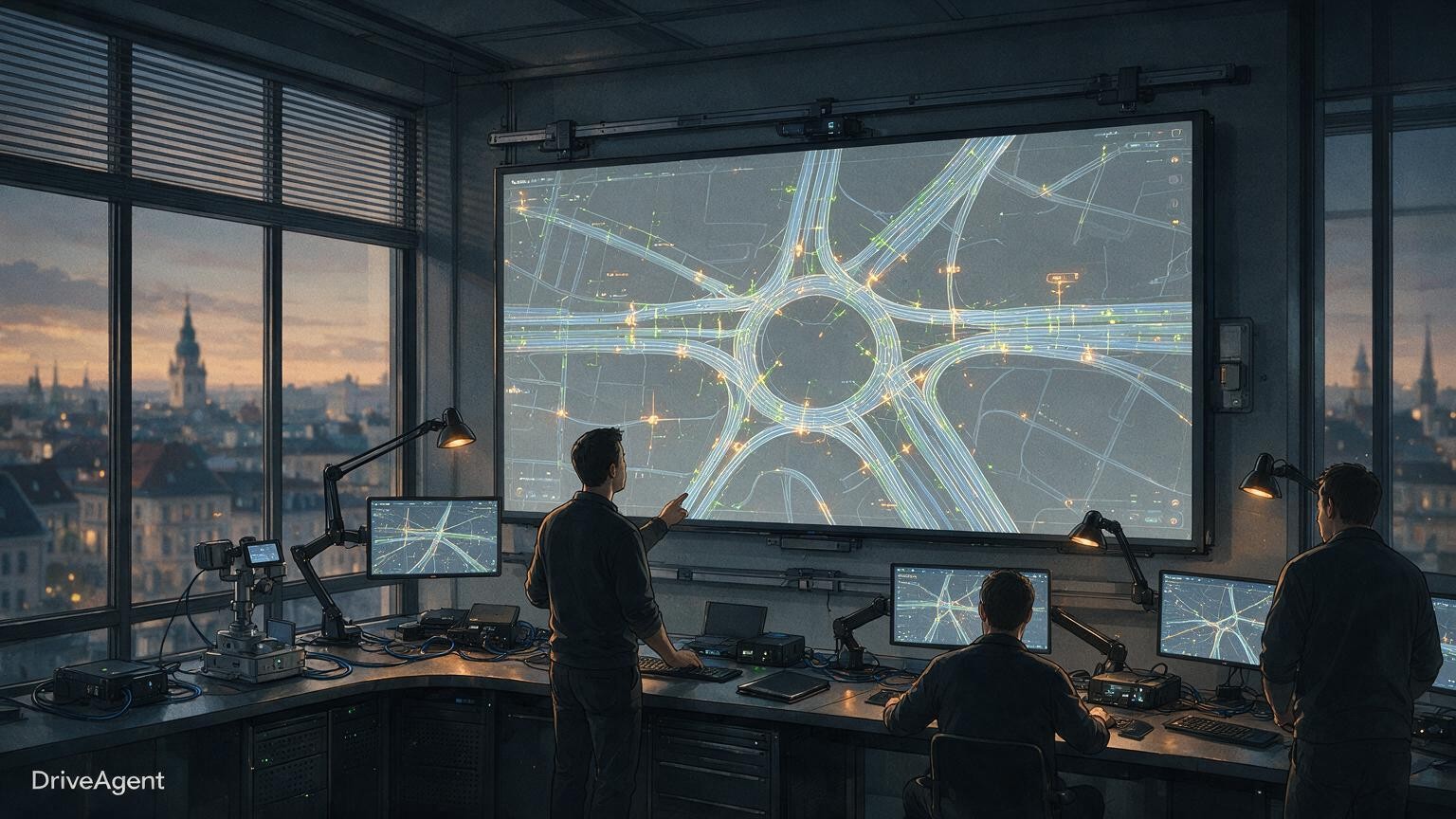 Concept illustration for: QCraft and HERE Technologies sign MoU to explore European rollout of navigation-assisted driving