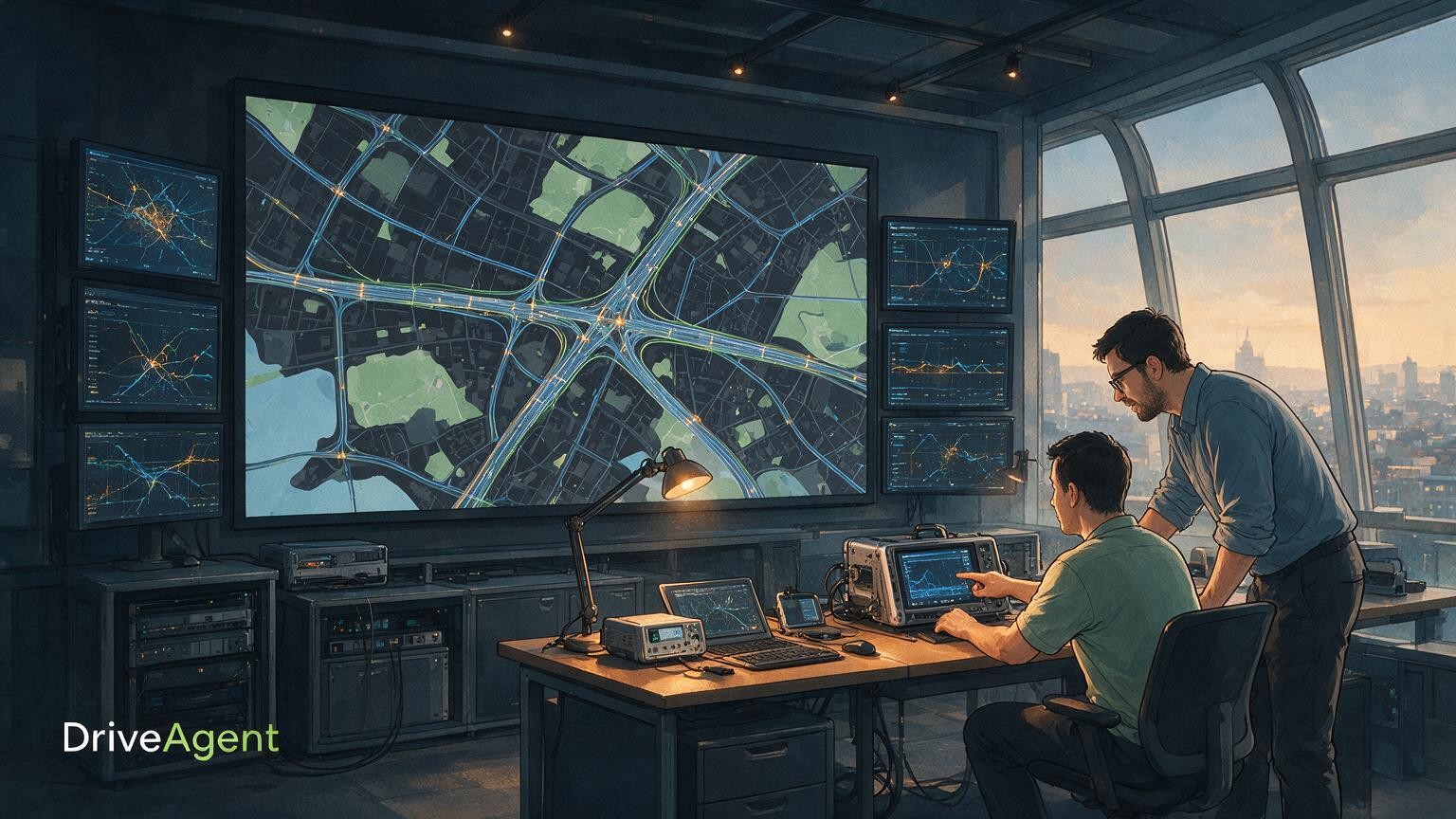 Concept illustration for: QCraft and HERE Technologies sign MoU to explore European rollout of navigation-assisted driving