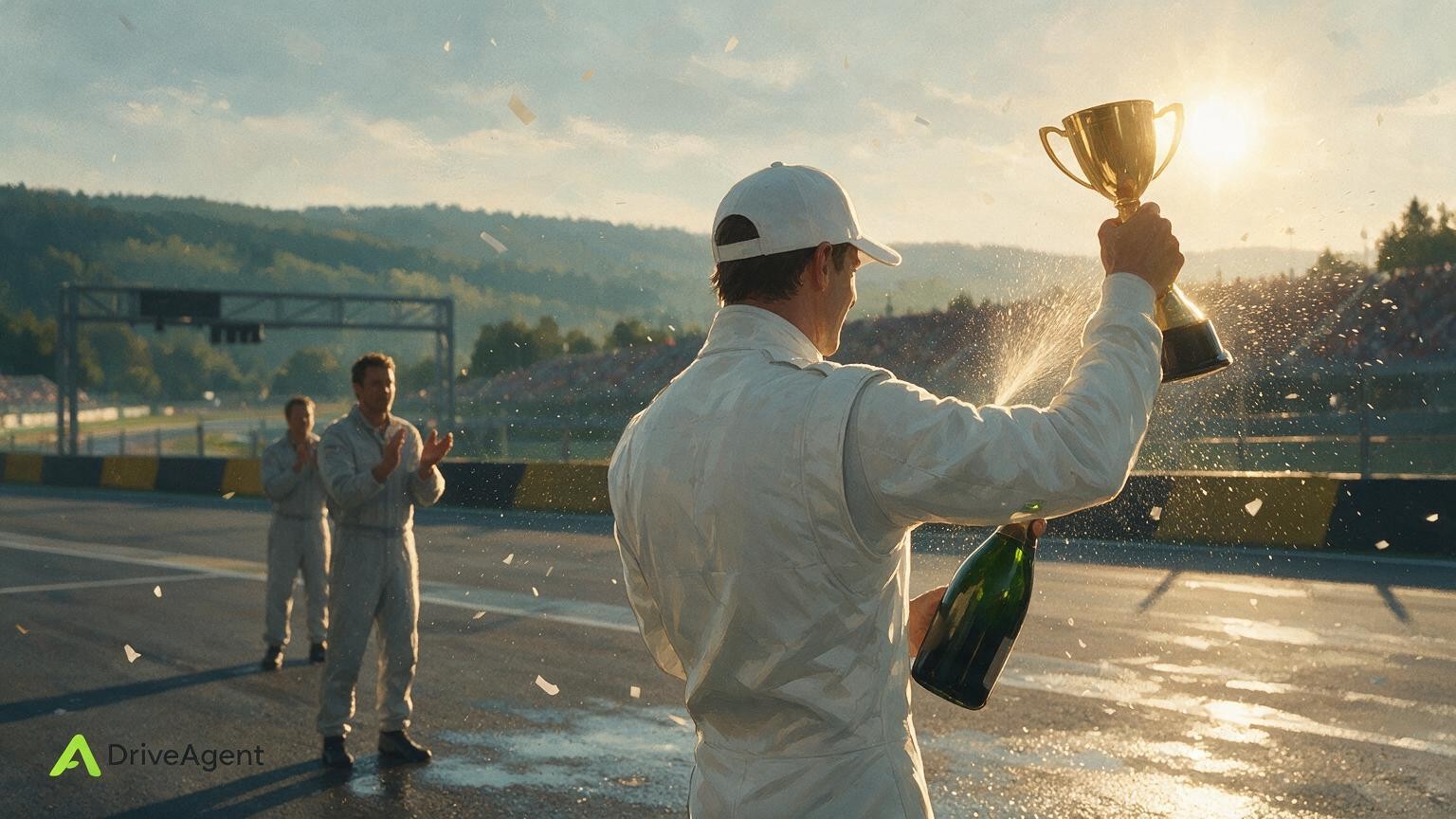 Concept illustration for: Antonelli wins eventful 2026 Belgian Grand Prix at Spa to extend championship lead as Russell retires on lap one
